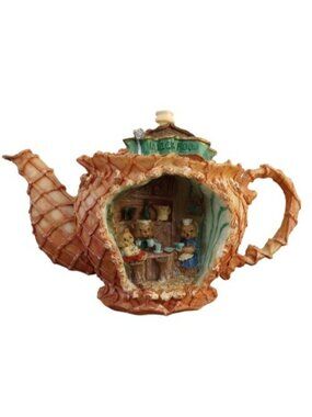 Quick Food Bear Tea Pot House Figurine Coffee Cottage Mini Resin Box Unboxed
